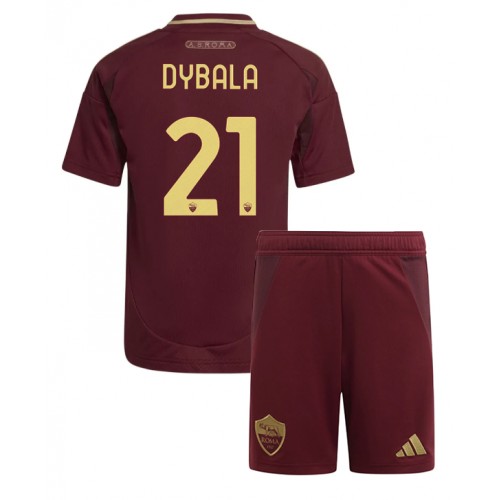 Fotballdrakt Barn AS Roma Paulo Dybala #21 Hjemmedraktsett 2024-25 Kortermet (+ Korte bukser)